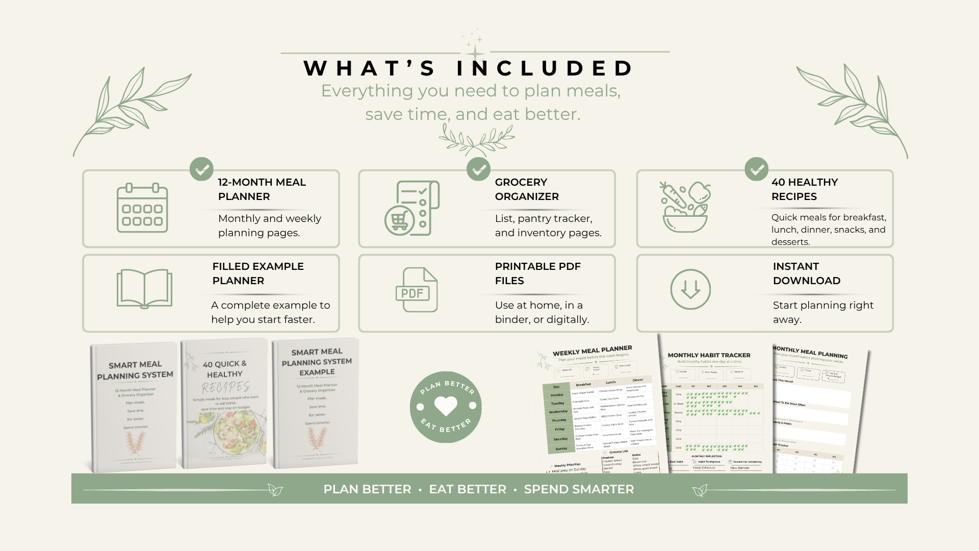 What's included in the Smart Meal Planner Bundle